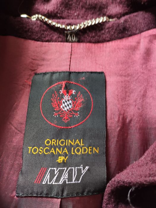 Дълго палто от кашмир в бордо на италианската фирма  TOSKANA LODEN MAY