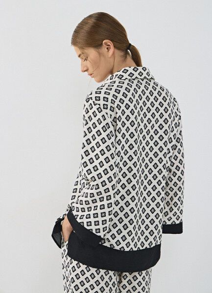 ZARA риза в черно-бял принт