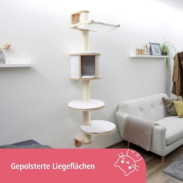 Дърво, къща, катерушка за котки Kerbl Dolomit, 168 см, бяло