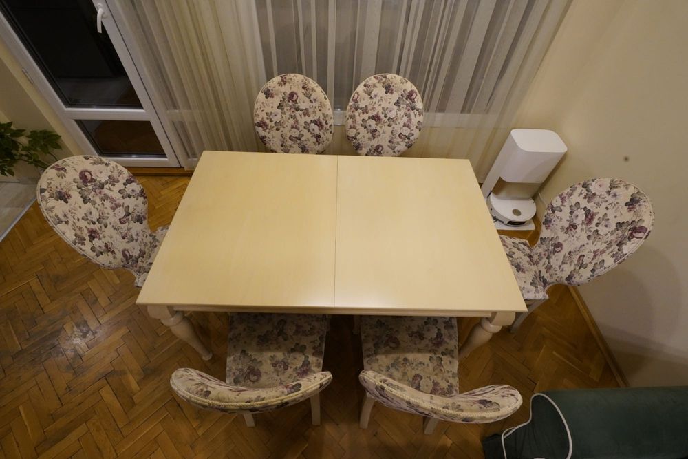 Маса масив и 6 стола