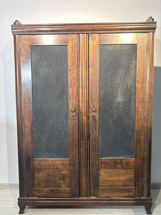 Șifonier Vintage 2 Uși; Dulap Haine Dormitor; Dressing cu Rafturi și 2 Sertare