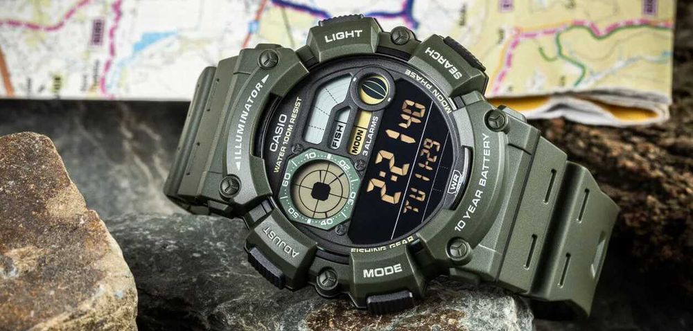 Нов часовник Casio Outgear Fishing WS-1500H-3BVEF - гаранция