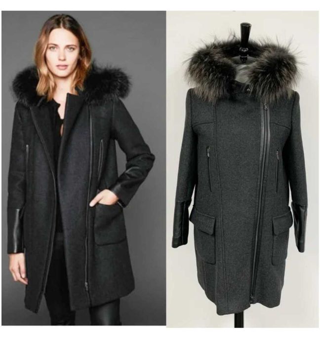 ZAPA  2 броя Сиво и тъмно синьо вълнено палто размер S