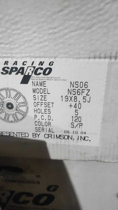 Диски оригинальные  Sparco R19