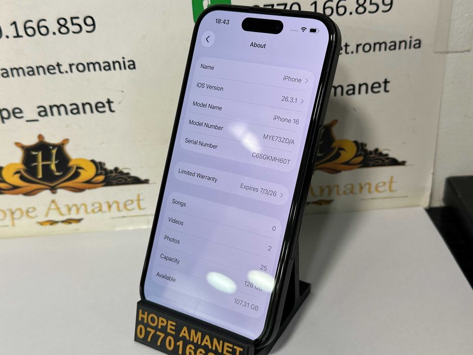 Hope Amanet P10/iPhone 16 128GB Garantie Apple