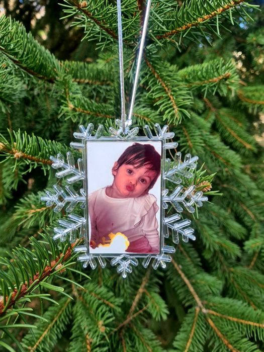 Коледна топка висулка за елха със снимка