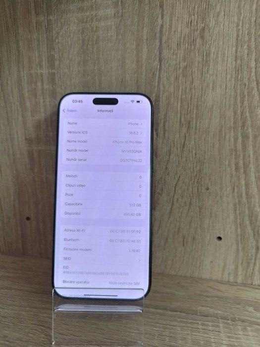 Telefon iPhone 16 Pro Max 512GB Black Cod 115872