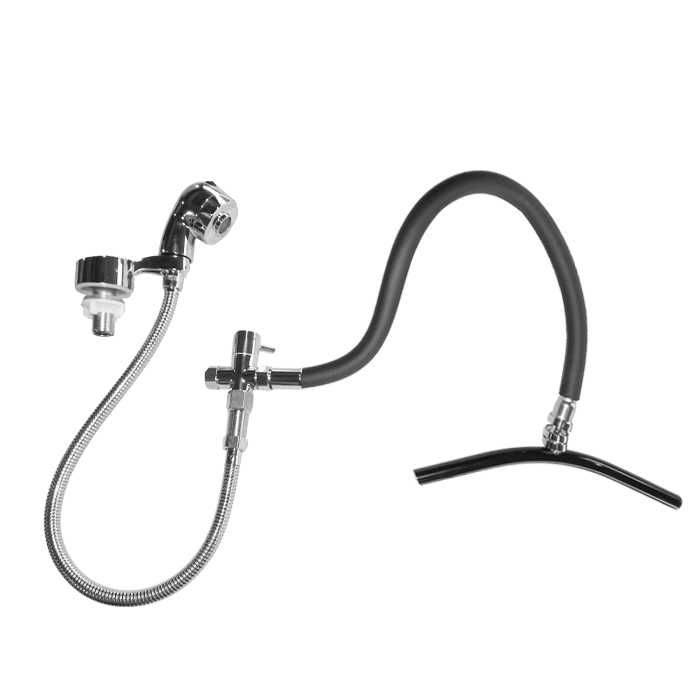 Комплект от душове, разпределител и стойка за фризьорска мивка