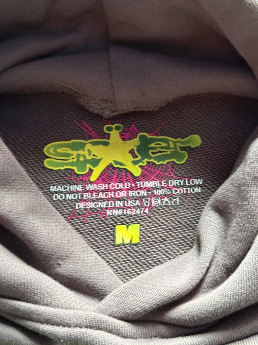 Sp5der Wait Web Hoodie Grey