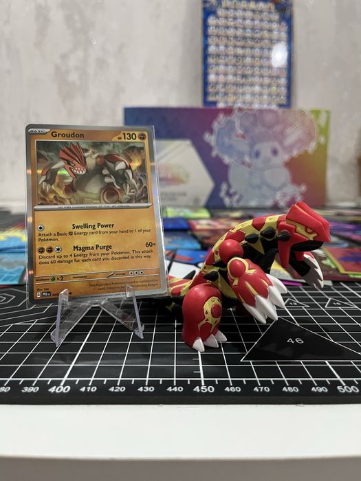 Фигурка покемона праймал граудон+его карта холо pokemon cards
