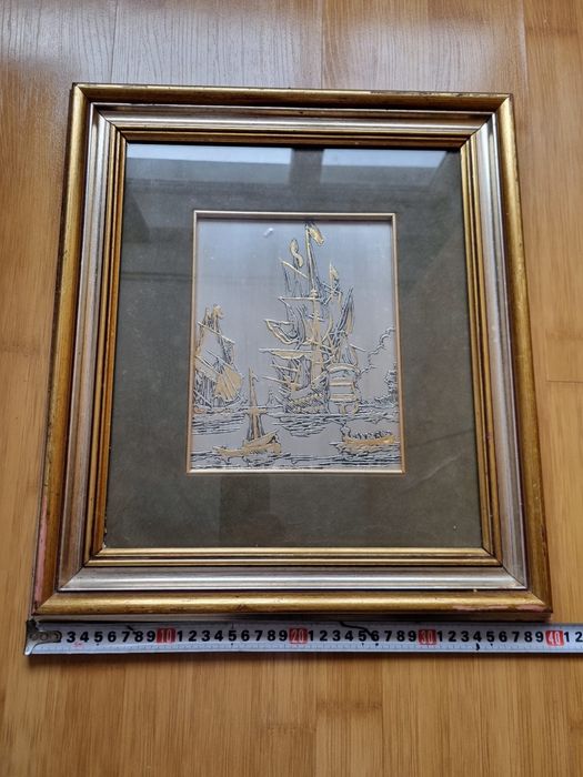 Tablou din argint 999 + foiță de aur,  ediție limitată, certificat .