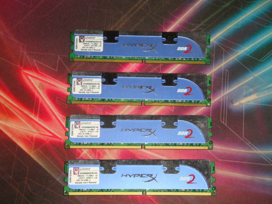 kit memorii ram DDR2 Kingston HyperX 8GB 4x 2Gb 1066Mhz colectie retro