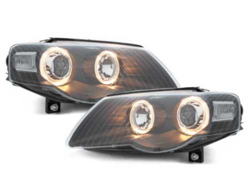 Faruri VW Passat B6 3C Lupa Angel eyes Negru