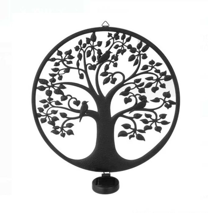 Соларно декоративно дърво Мавро с птици МЕТАЛ Ø40см