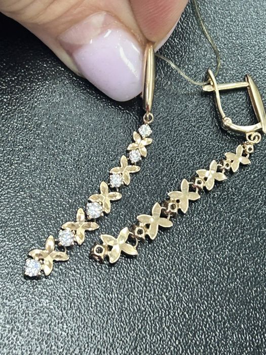 Серьги красное золото 585