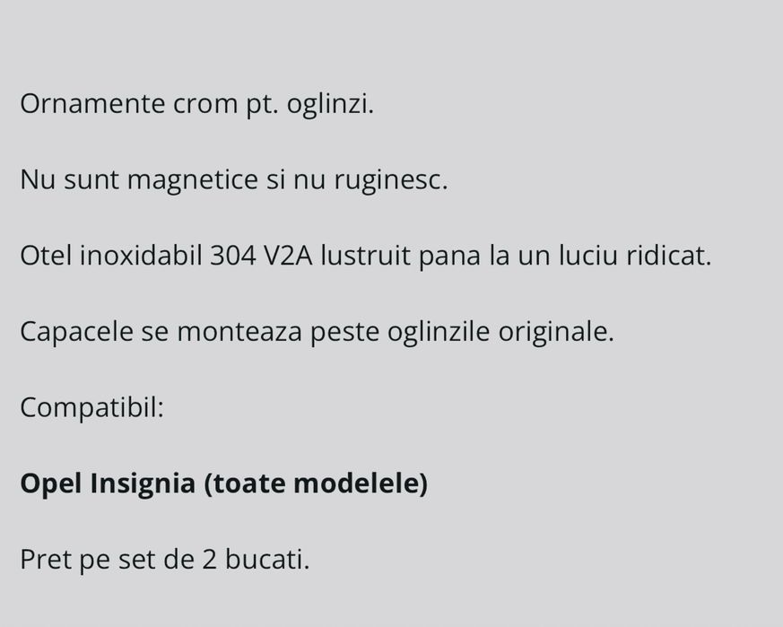 Ornamente oglinda crom Opel insignia