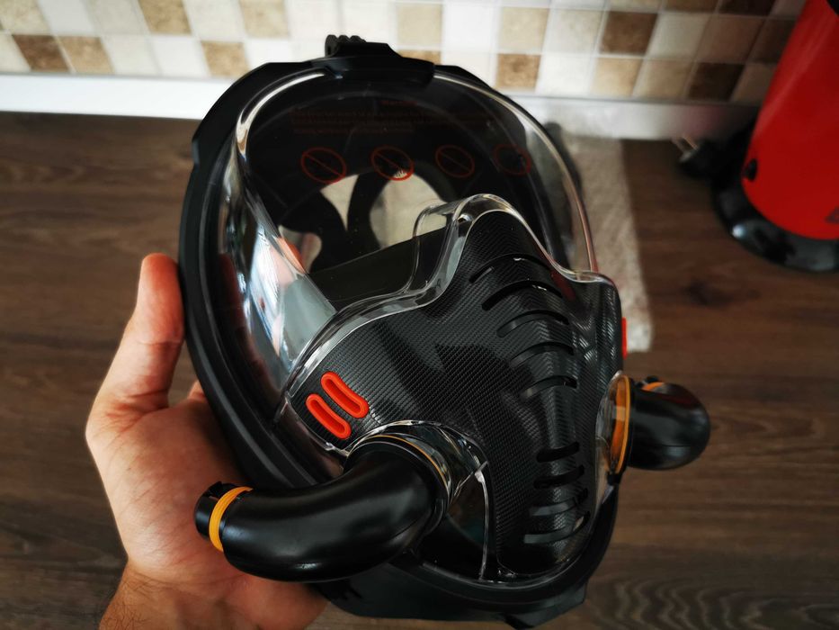 Masca Full Face cu 2 tuburi inot snorkel adulti copii Snorkeling dubla