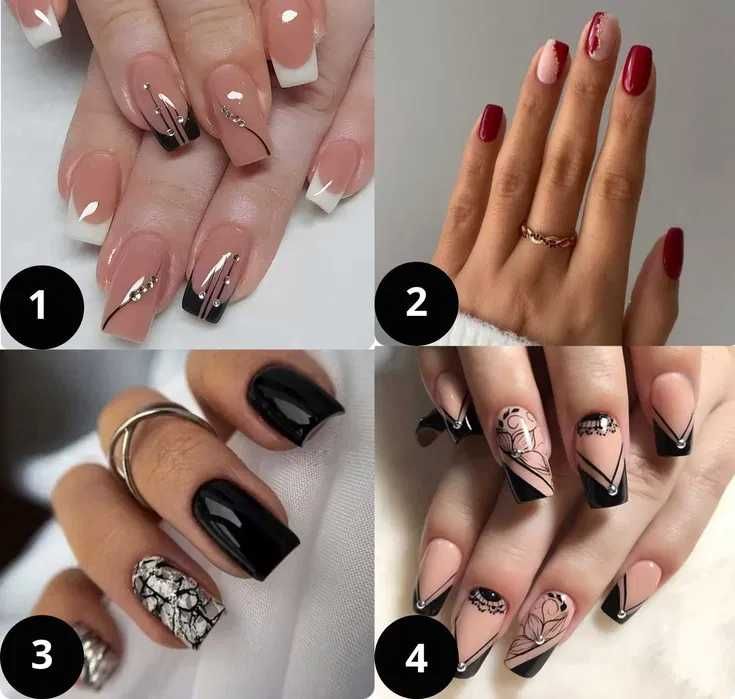 Самозалепващи изкуствени нокти 24 бр. + лепило