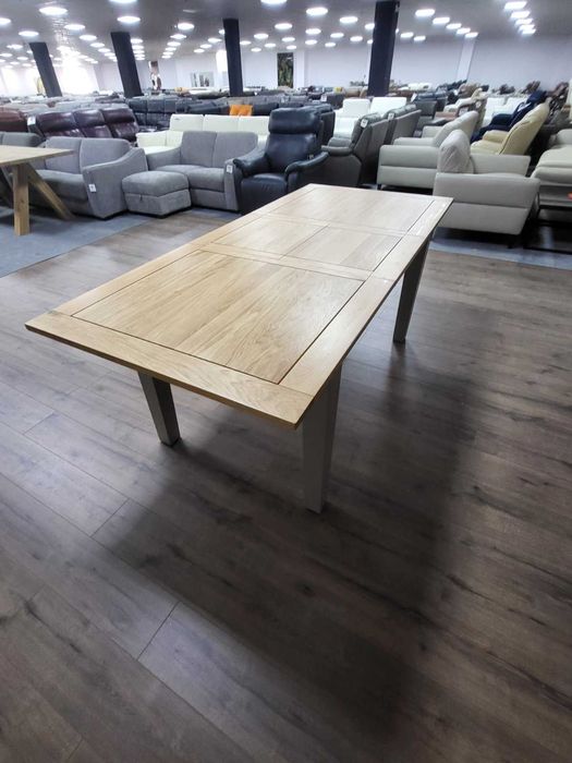 Дървена трапезна разтегателна маса 100 % дъб за 6 - 8 човека