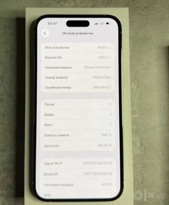 iPhone 14 Pro Max 256GB ideal holatda