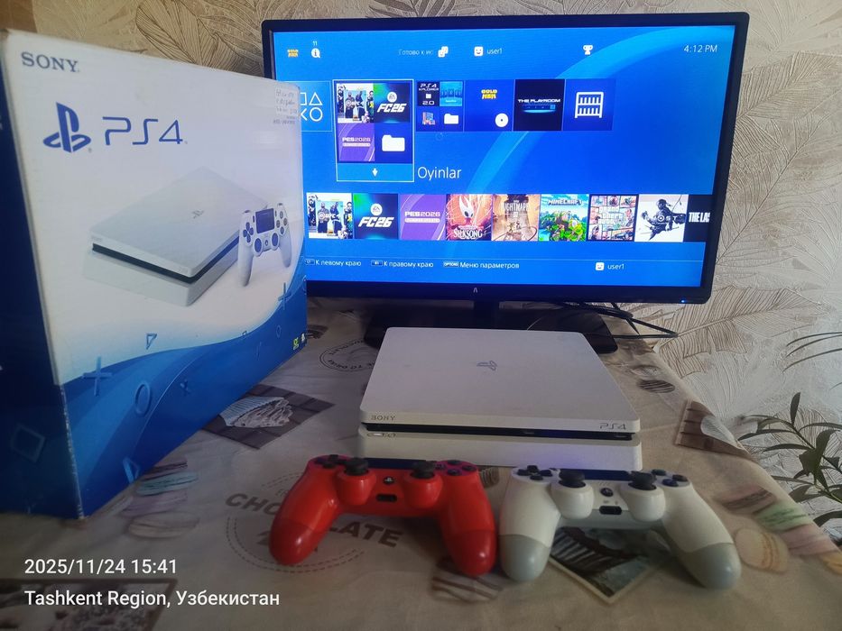 Ps4 slim 1tb goldhen proshivka +30 ta oʻyin 3 oy garantiya