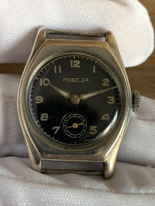 Часовник ПОБЕДА Сребро 875 1949  1МЧЗ Русия Руски СССР Съветски