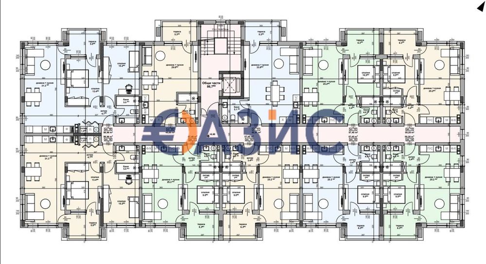 Апартамент с 1 спалня в новия комплекс „Аксис“, Равда, 64.30 кв. м,