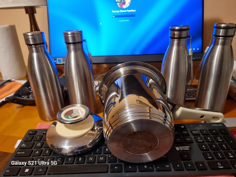 Set ibric cafea/ceai/capuccino  cu 4 termose din inox by Zepter