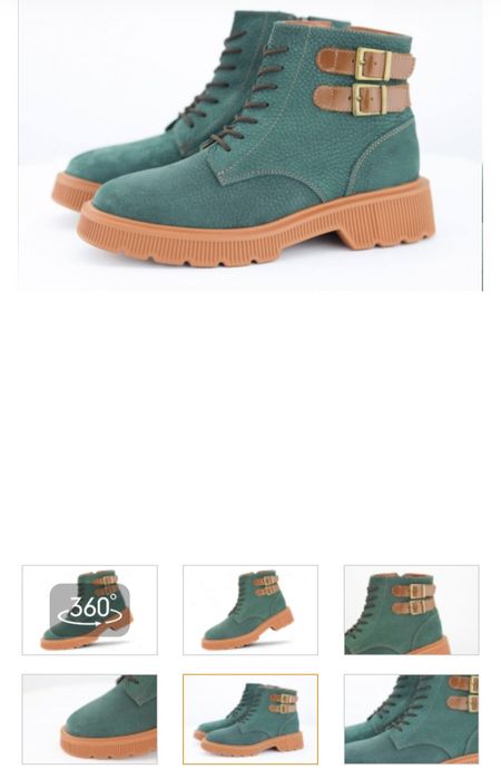 Боти естествена кожа  бордо и маслено зелено