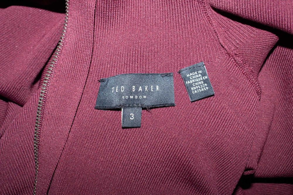 Ted Baker дамска рокля вишнава балон ръкави М