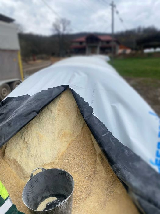 Moara crimping 4 valturi - incarcare pasta porumb in SILOBAG