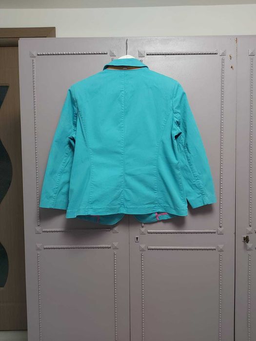 Sacou deosebit Madeleine, turcoaz, bumbac, mărimea XL, casual, office