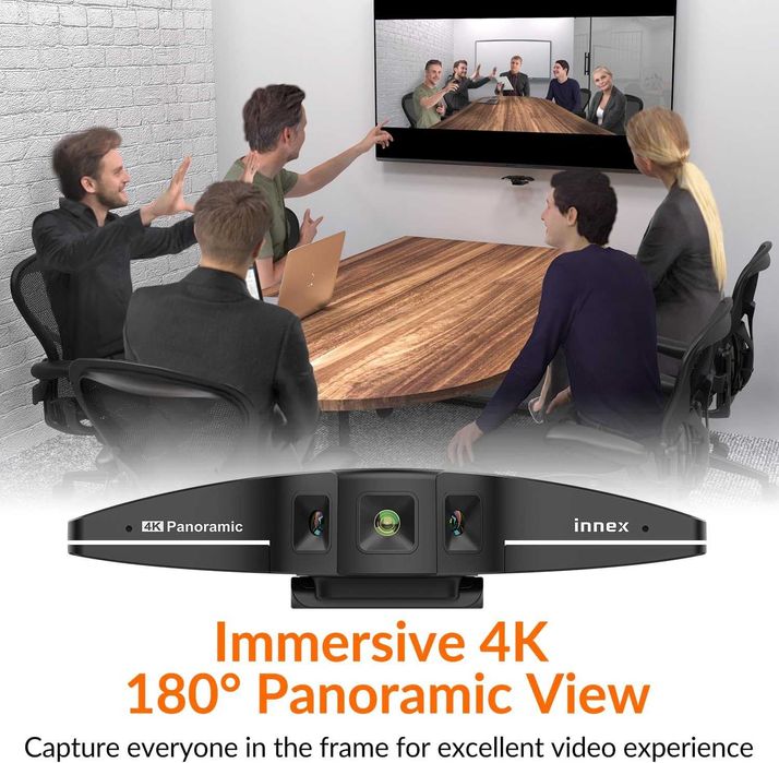 Innex C831 180° панорамна 4K уеб камера с микрофон, AI Face Tracking