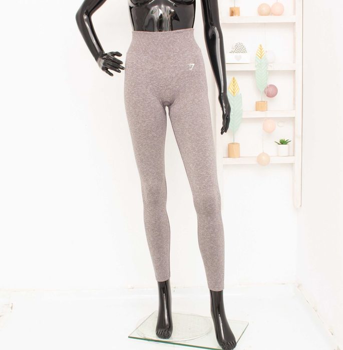 Gymshark оригинален дамски клин висока талия сив безшевен за фитнес XS