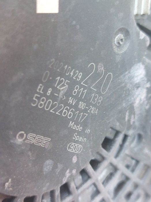 alternator iveco daily 2.3 euro 6 cod 5802266117 2014 2015 2016 2017 2018 2019 2020
