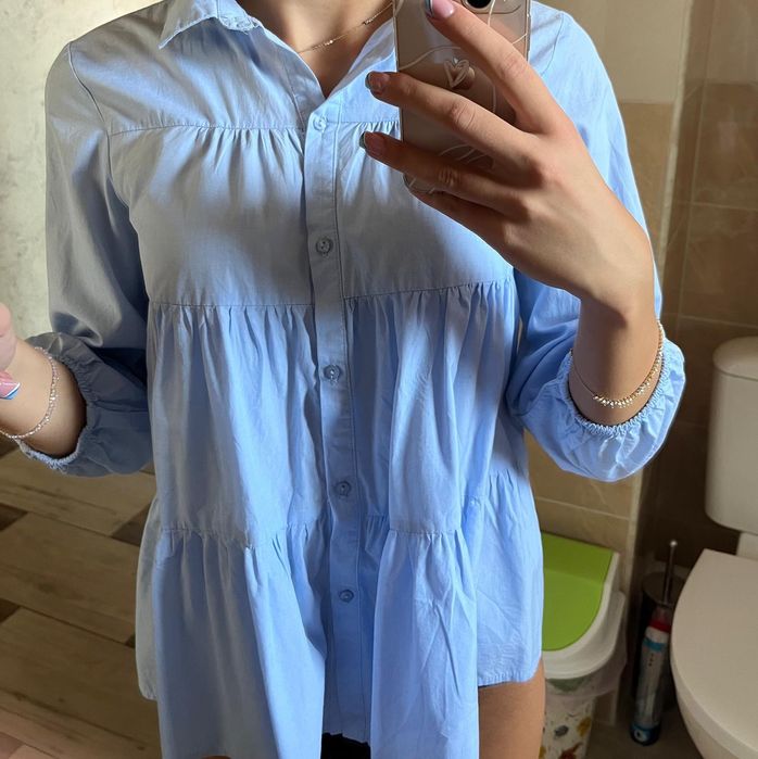 Детска синя риза