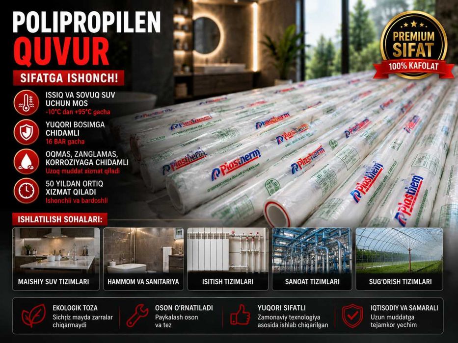 Plastherm Polipropilen Quvurlar va Fitinglar