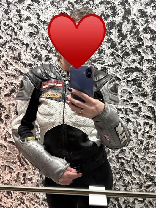 Дамско кожено яке за мотор FLM