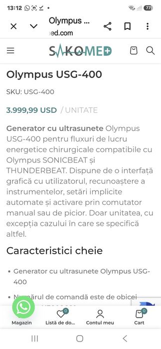 Vând generator cu ultrasunete olympus