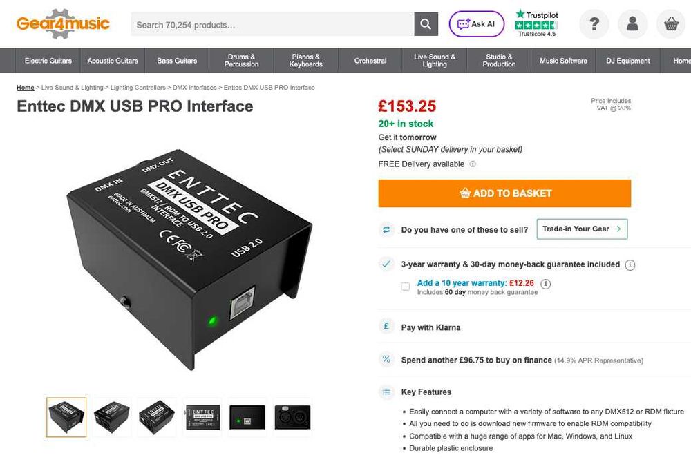 Enttec DMX USB Pro Interface