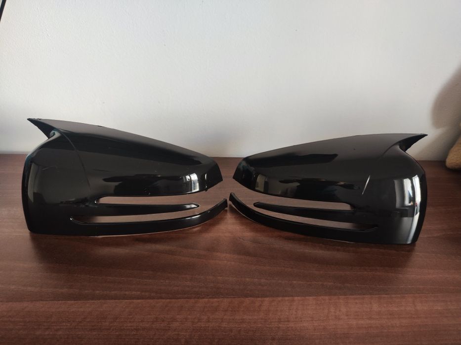 Capace ornamente oglinzi Mercedes C Class W204, Negru Lucios