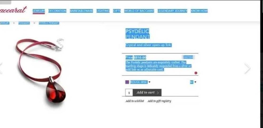 Pandant Baccarat argint