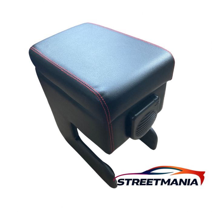 Универсален автомобилен подлакътник, кожен с поставка за чаша