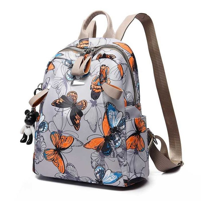 Дамска раница Butterflies, сива