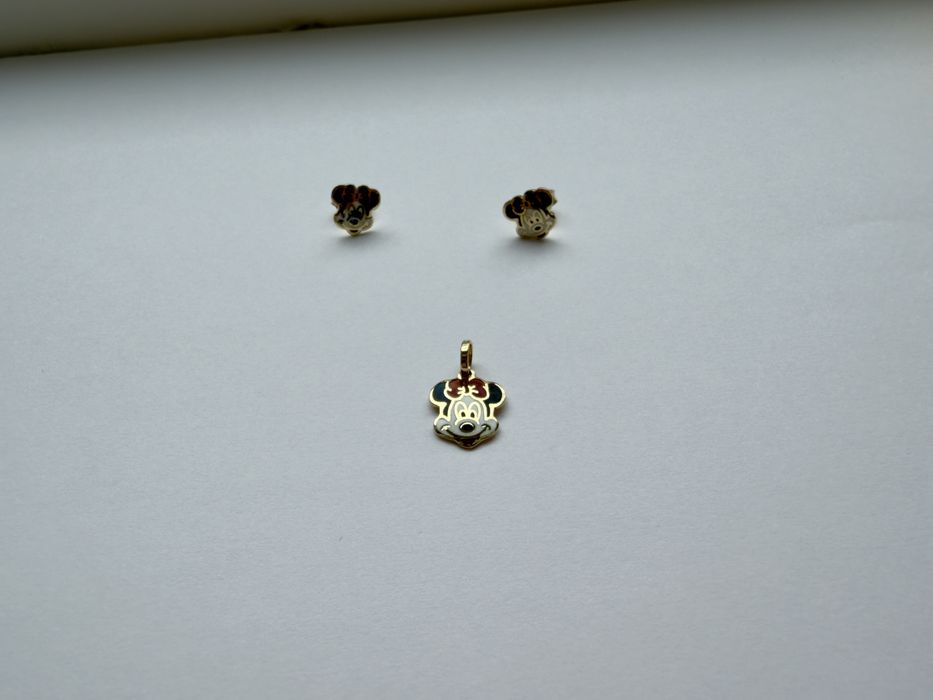 Vand aur nou 14k set  copii cercei si pandativ 2,32gr ( 500 lei /gram)