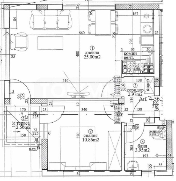 Продава се Двустаен апартамент в Варна, Галата - 69 кв.м за 978 €/кв.м - Снимка #3