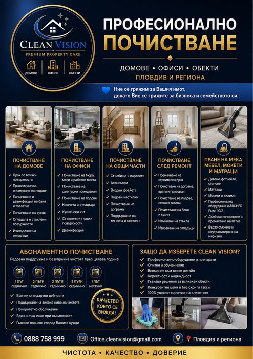 Професионално пране и екстракторно почистване | Clean Vision