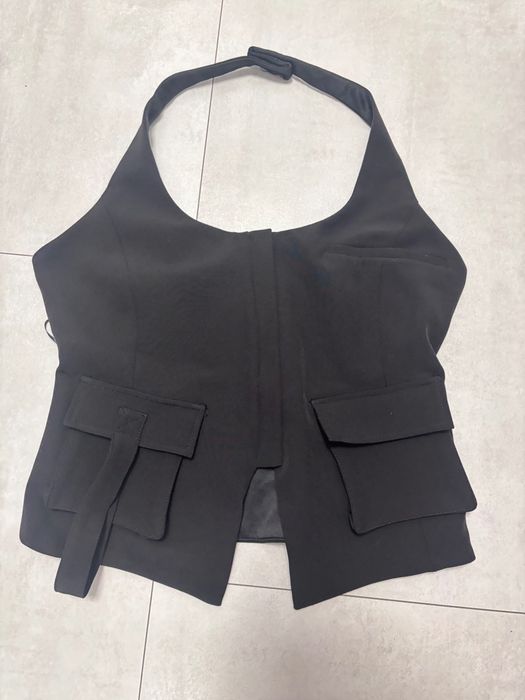 Zara Нов черен дамски топ-елек с цип S