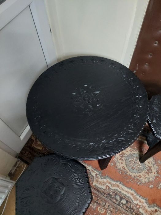 Masa si scaune stil Brincovenesc  din stejar reconditionate