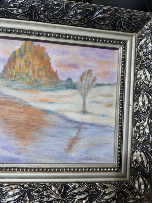 Tablou superb Pio Solero (1881 - 1975), Pastel și acuarela pe hârtie